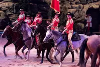 trick riders at Dolly Parton's Stampede